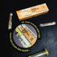 So that others may live PVC Velcro Narcan patch next to a box and vials of Naloxone hydrochloride with shooters.